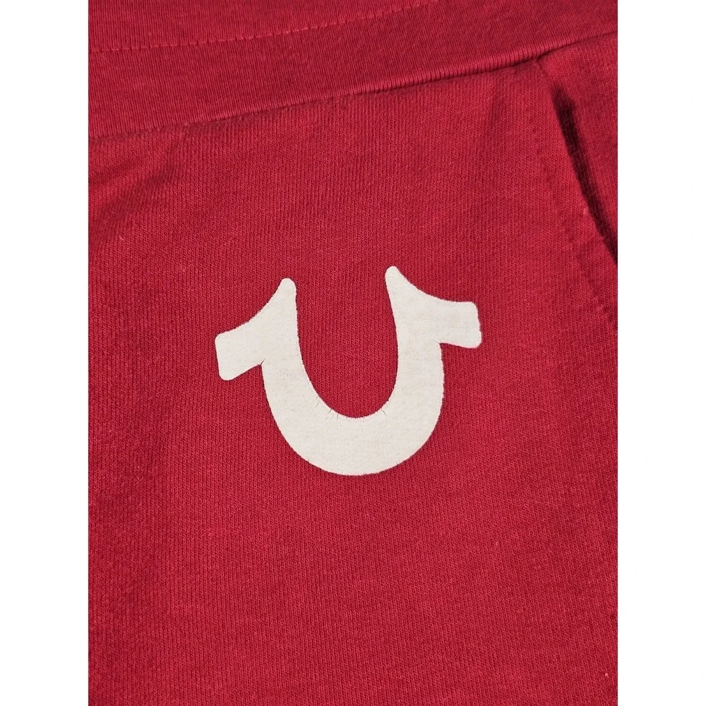 True Religion Classic Logo Joggers Red Mens Large Sweatpants‎ Horseshoe